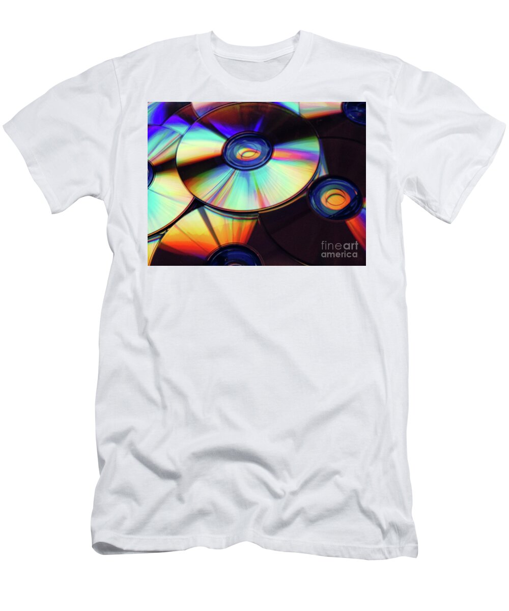 Compact Disks T-Shirt featuring the digital art Compact Disks by Phil Perkins
