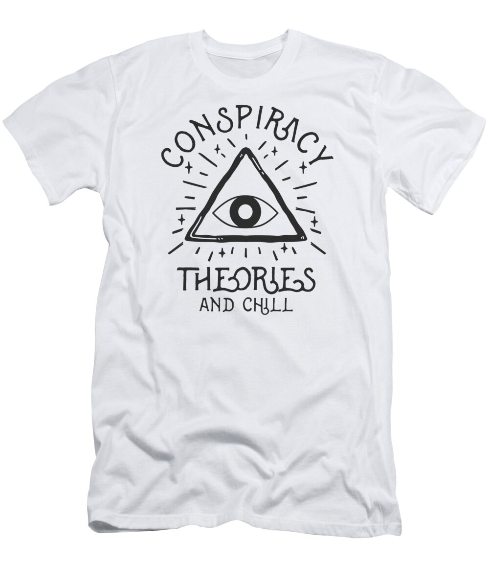 Conspiracy Theorist T-Shirt featuring the digital art Conspiracy Theorist Nefarious Mystery Fan Secrets by Toms Tee Store