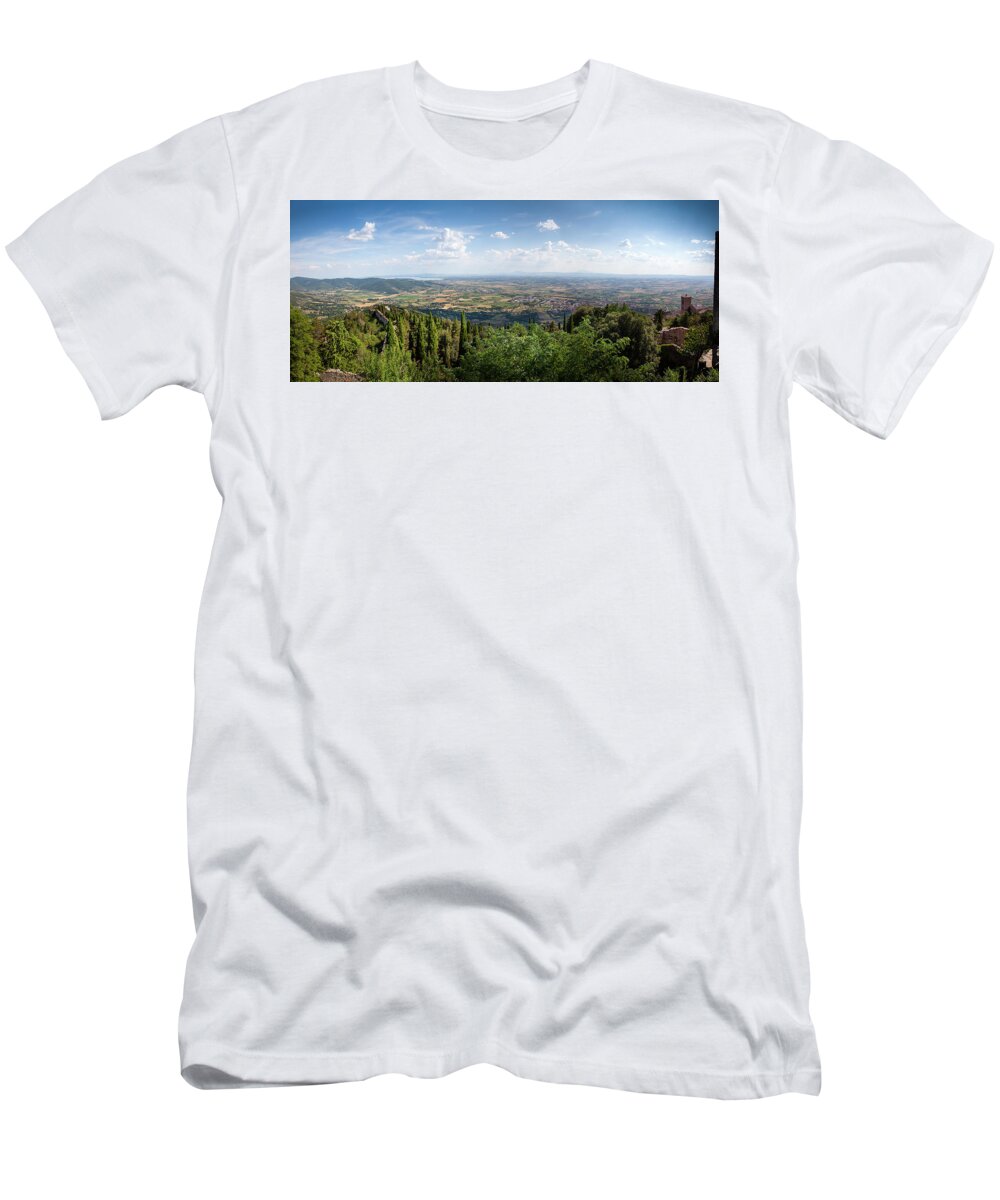 Italy T-Shirt featuring the photograph Cortona panorama by Al Hurley