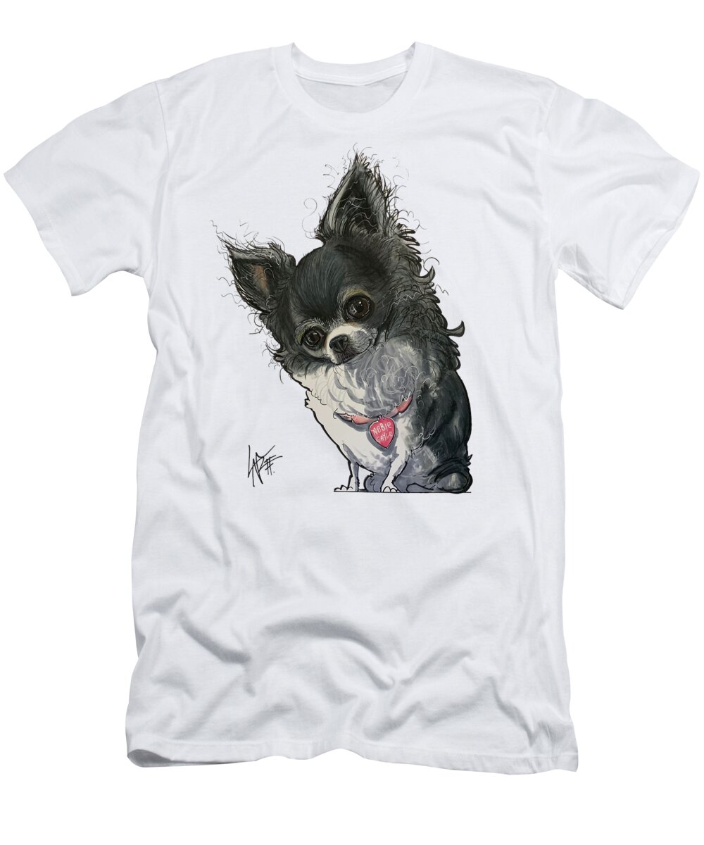 Dog T-Shirt featuring the drawing Costello 5368 by John LaFree