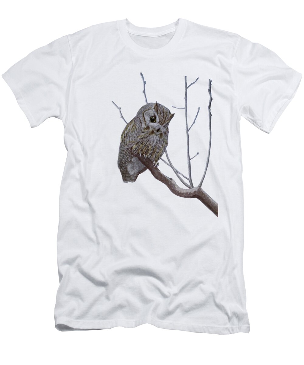 Owl T-Shirt featuring the digital art Cute Little Owl by Madame Memento
