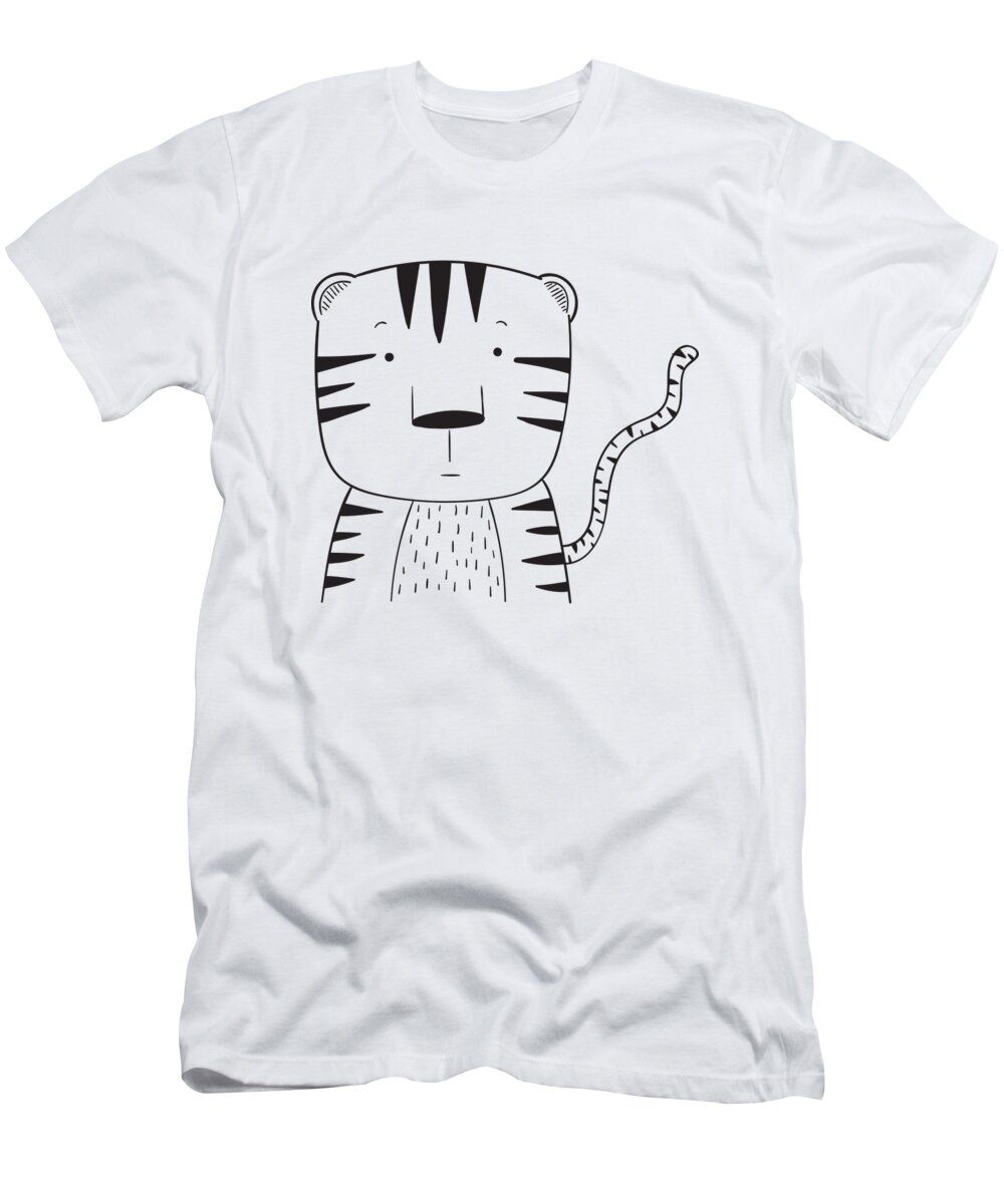 Cute tiger animal sketch wonderful drawing T-Shirt by Norman W ...