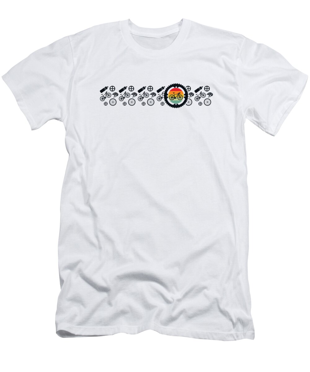 Bicycle T-Shirt featuring the digital art Cyclist Bicycle Cycle Road Bike Racing by Toms Tee Store