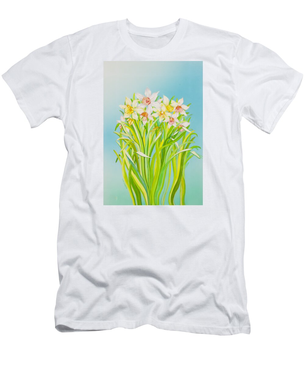 Perennial T-Shirt featuring the painting Daffodil by Luna Danford