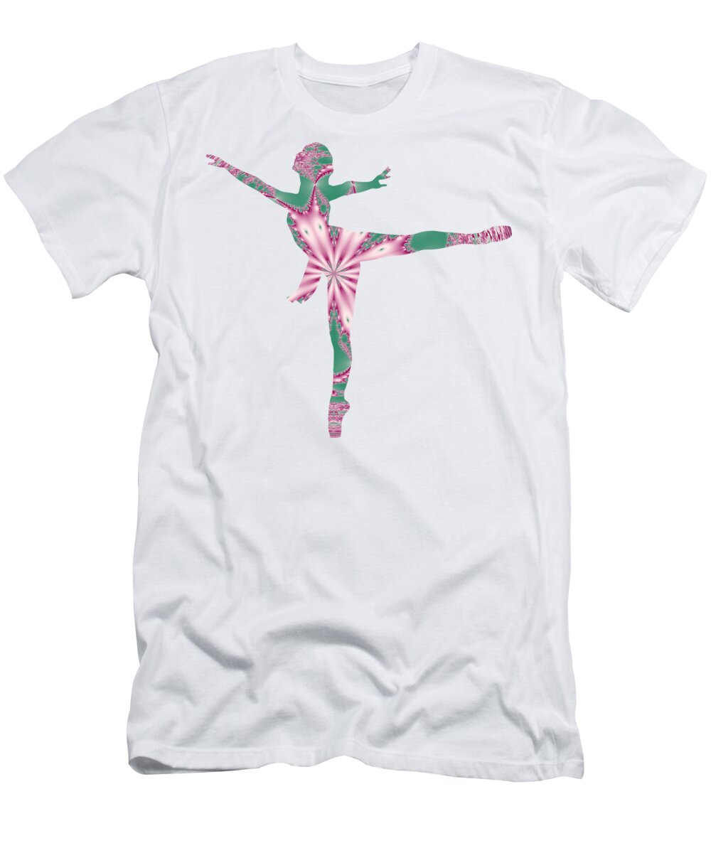 Ballet T-Shirt featuring the digital art Dancing Ballerina Three by Elisabeth Lucas