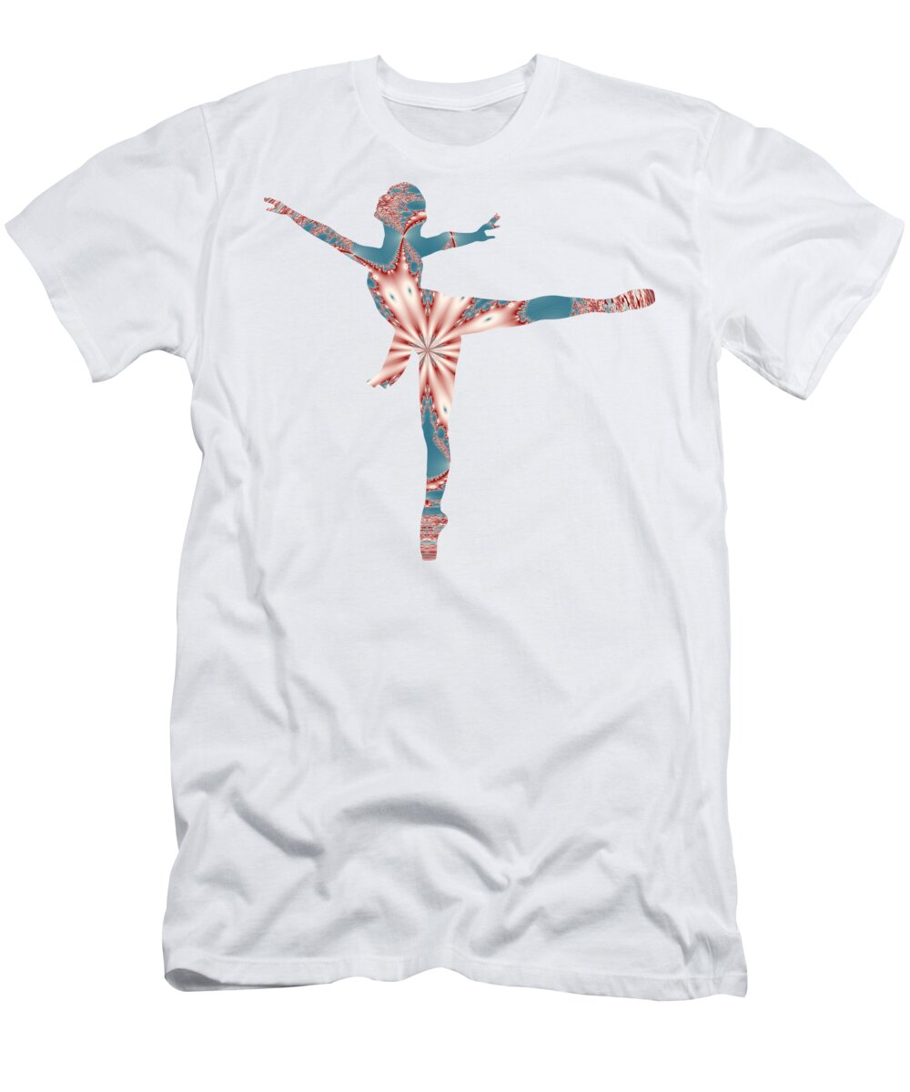 Ballet T-Shirt featuring the digital art Dancing Ballerina Two by Elisabeth Lucas