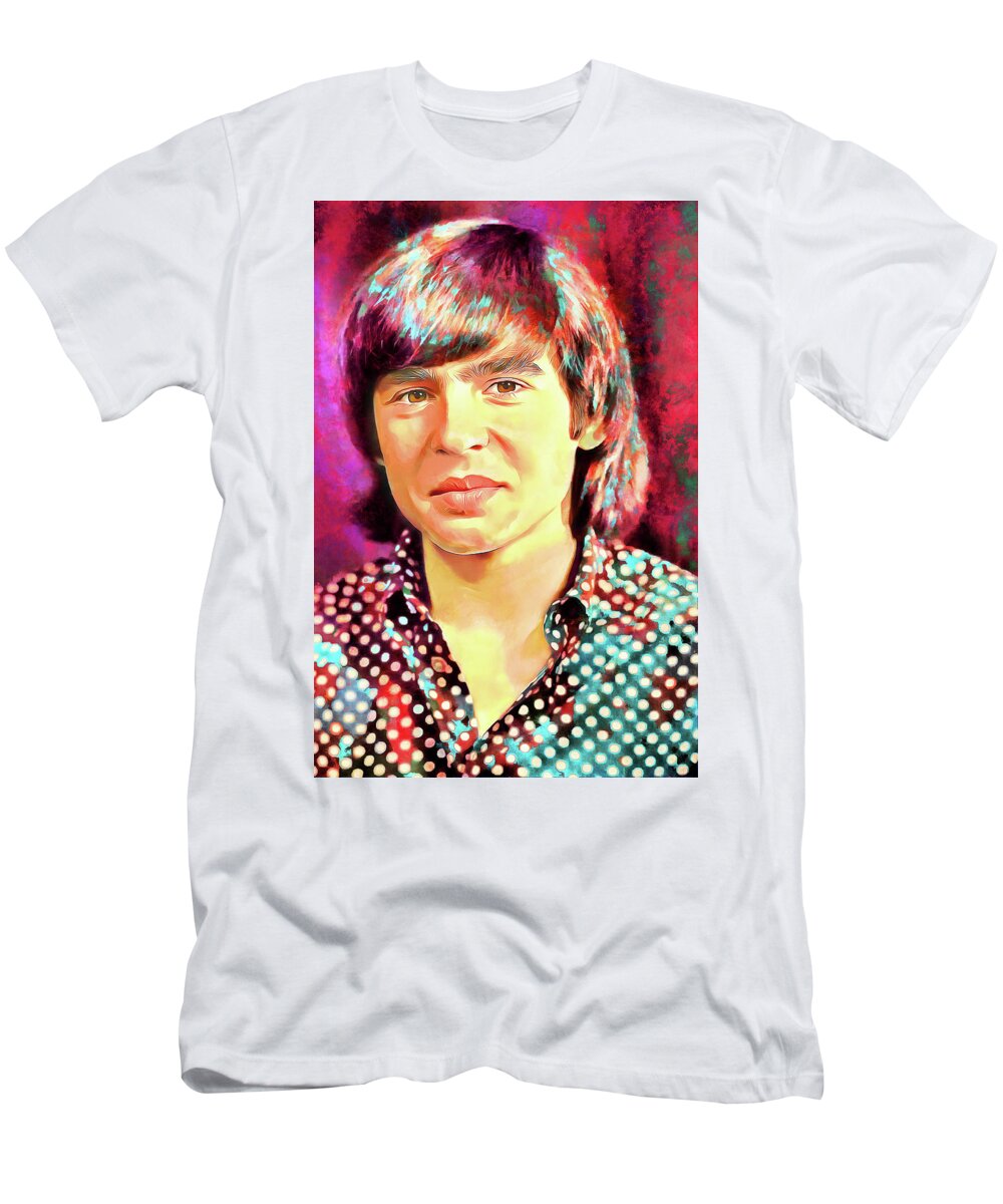 The Monkees T-Shirt featuring the mixed media Davy Jones Tribute Art Daydream Believer by The Rocker Chic