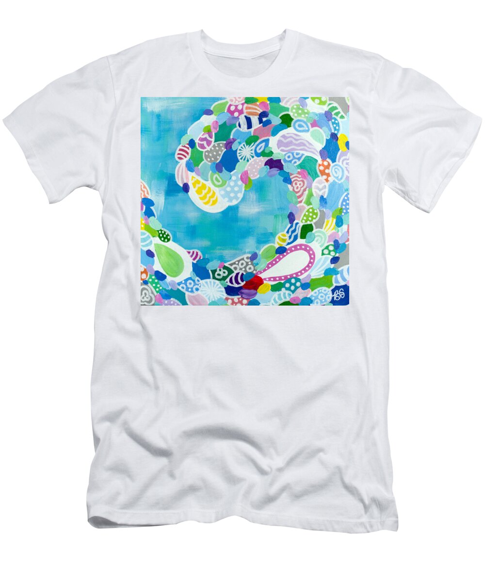 Wave T-Shirt featuring the painting Daybreak by Beth Ann Scott