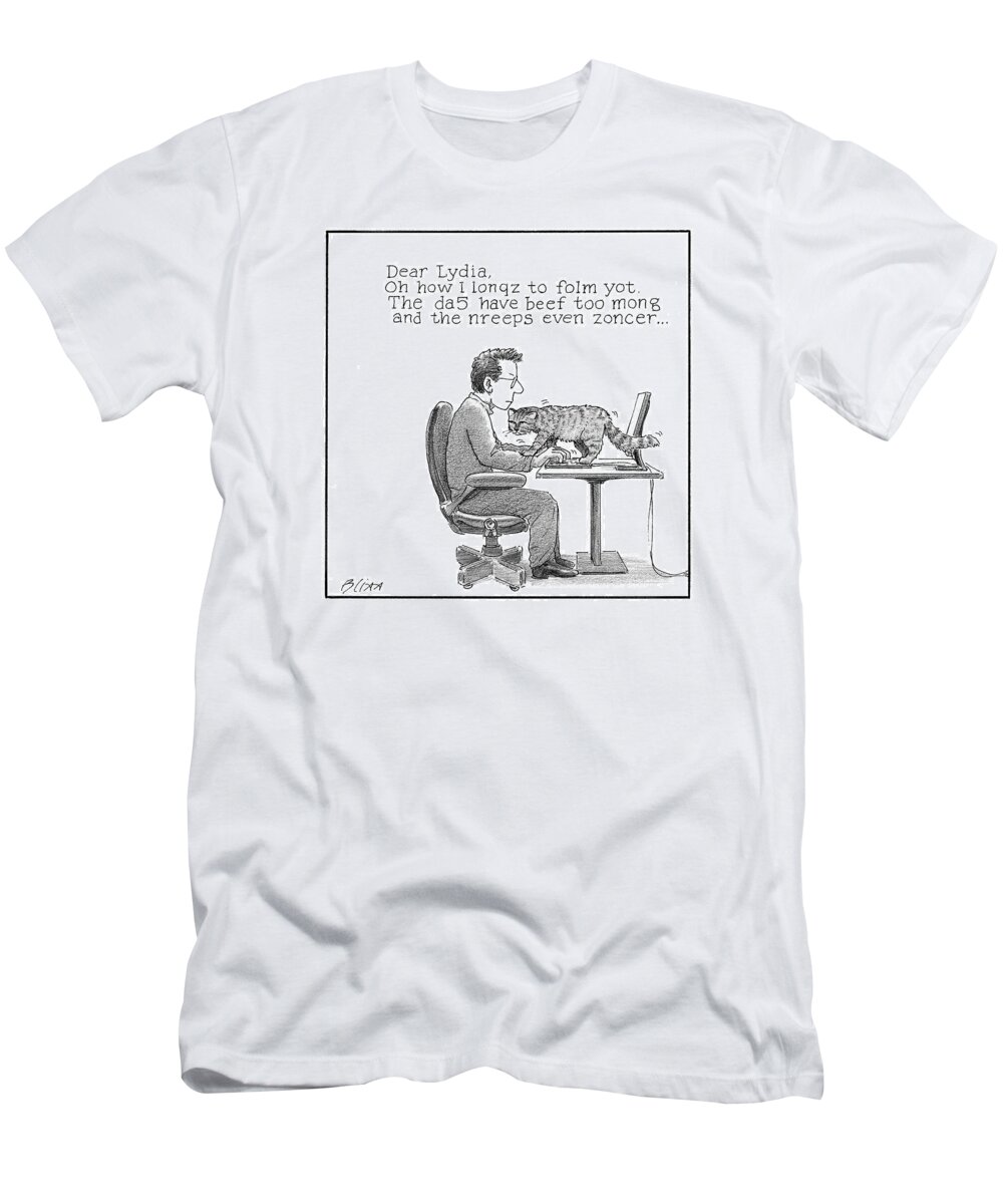 Captionless T-Shirt featuring the drawing Dear Lydia by Harry Bliss