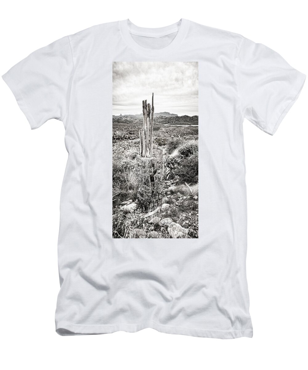 Saguaro T-Shirt featuring the photograph Death of a Saguaro by Bonny Puckett
