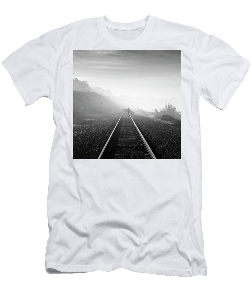 San Diego T-Shirt featuring the photograph Del Mar Surfer by William Dunigan