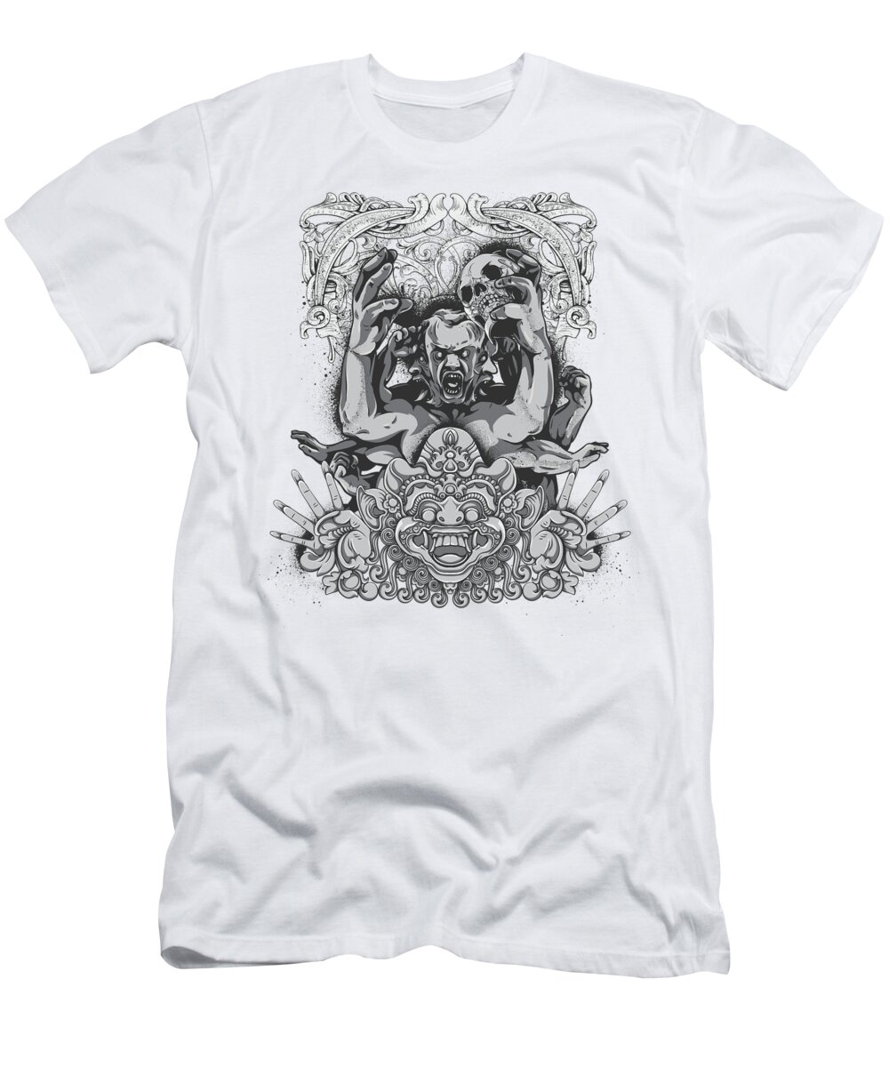 Skull T-Shirt featuring the digital art Demon by Jacob Zelazny