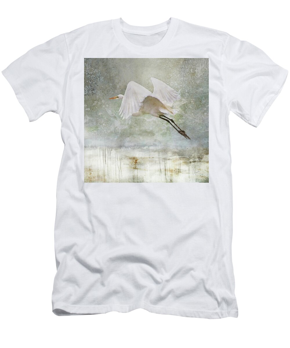 Bird T-Shirt featuring the photograph Departure by Karen Lynch