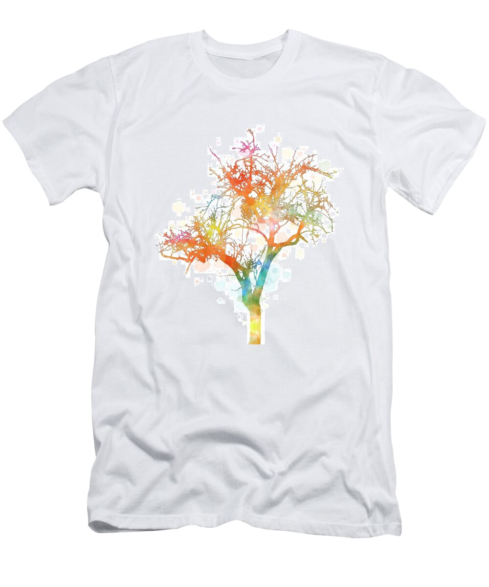 Tree T-Shirt featuring the digital art Design 169 multicolor tree by Lucie Dumas