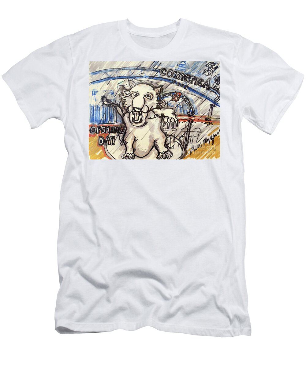 Detroit Tigers Opening Day Comerica Park T-Shirt by Geraldine