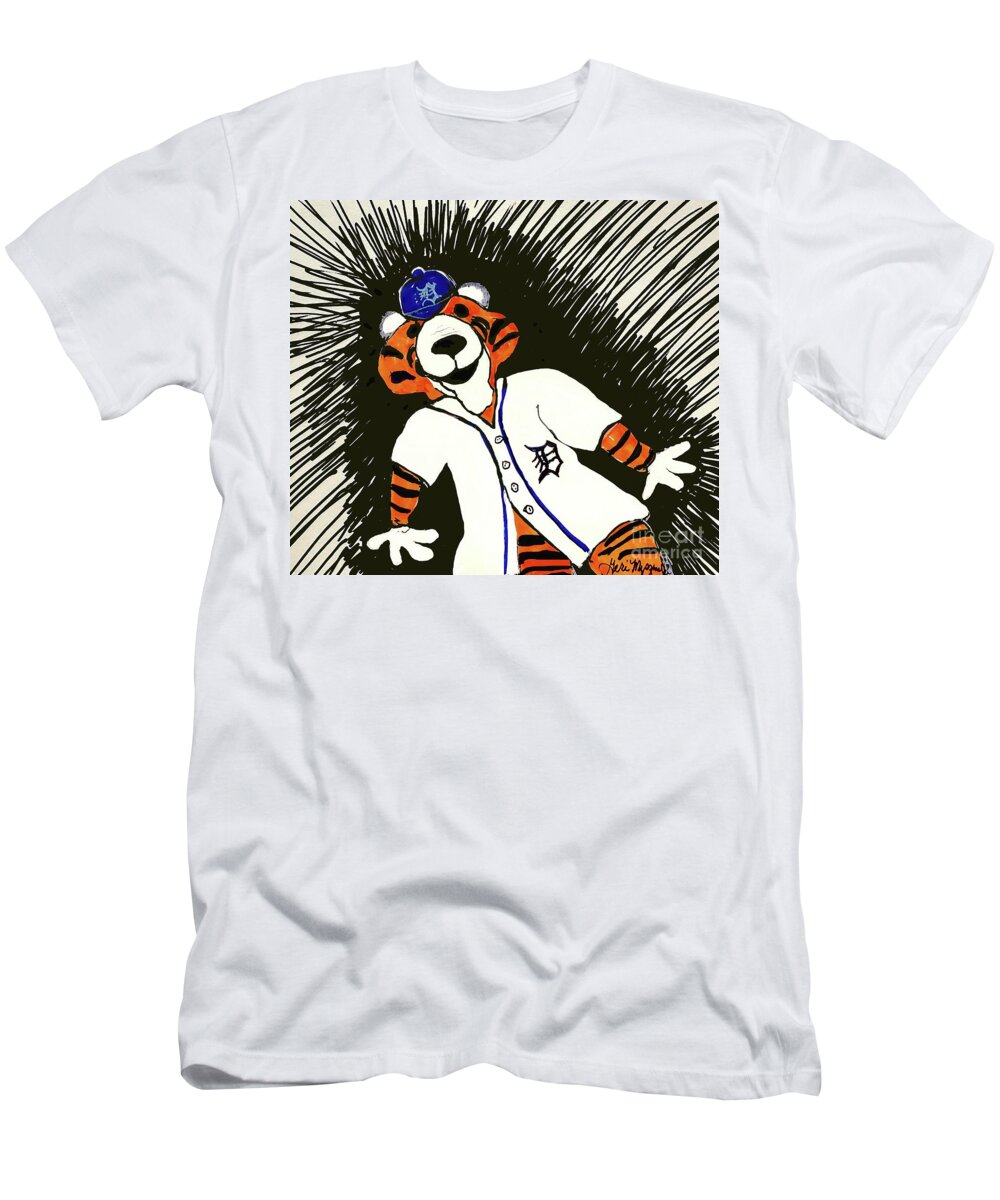 Detroit Tigers PAWS Mascot T-Shirt by Geraldine Myszenski - Pixels