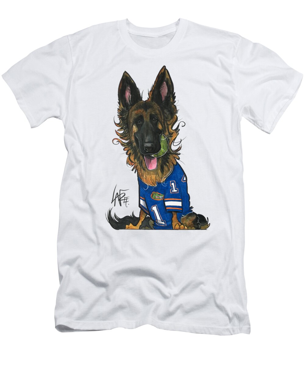 Dog T-Shirt featuring the drawing Dibble 4084 by Canine Caricatures By John LaFree