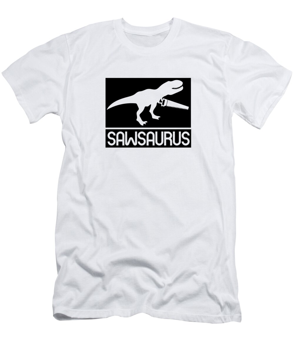 Son T-Shirt featuring the tapestry - textile Dinosaur with Saw by EQ Designs