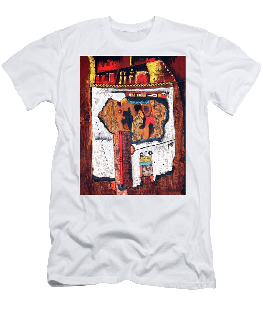 African Art T-Shirt featuring the painting Door To The Other Side by Michael Nene