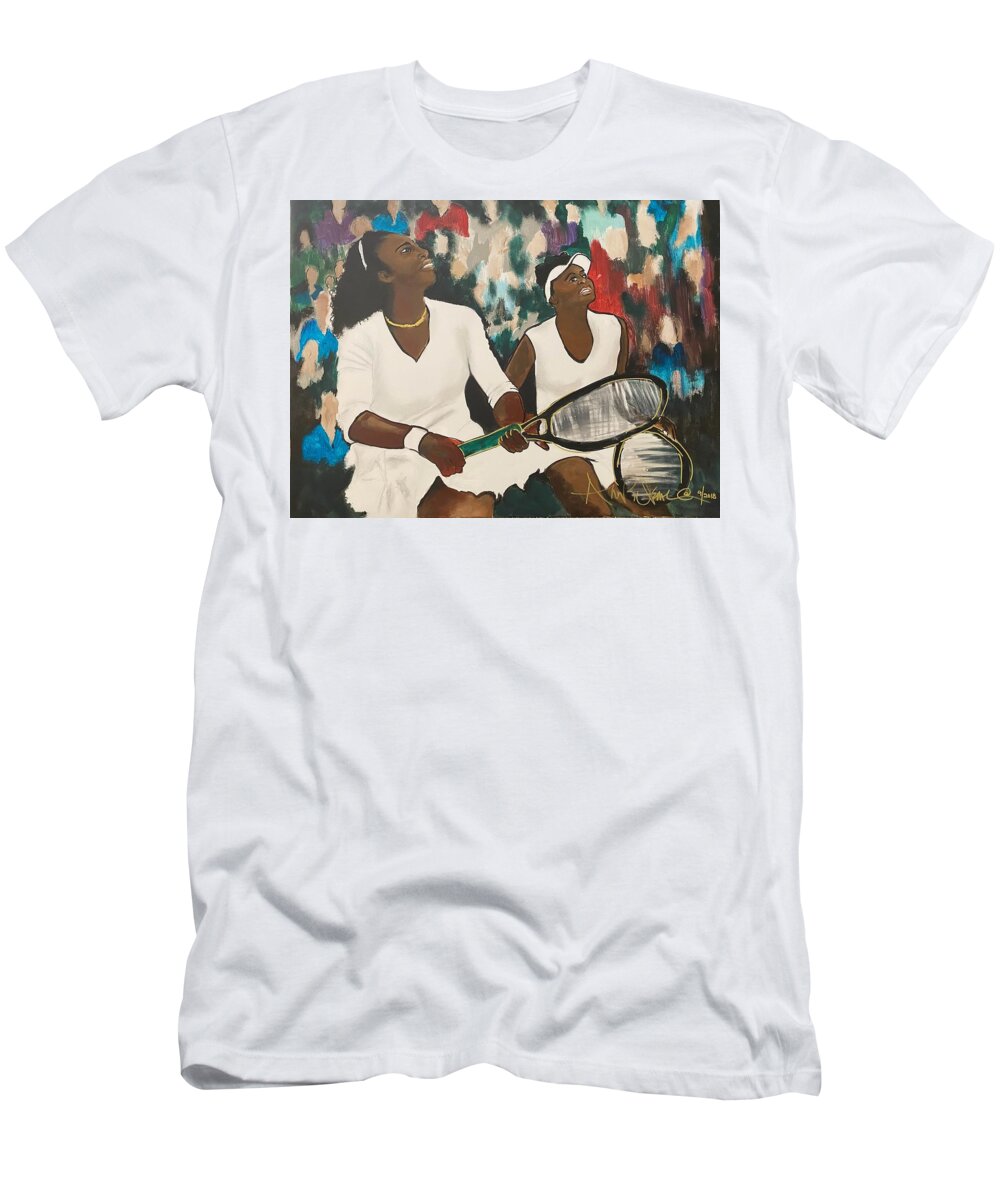  T-Shirt featuring the painting Double Fault by Angie ONeal