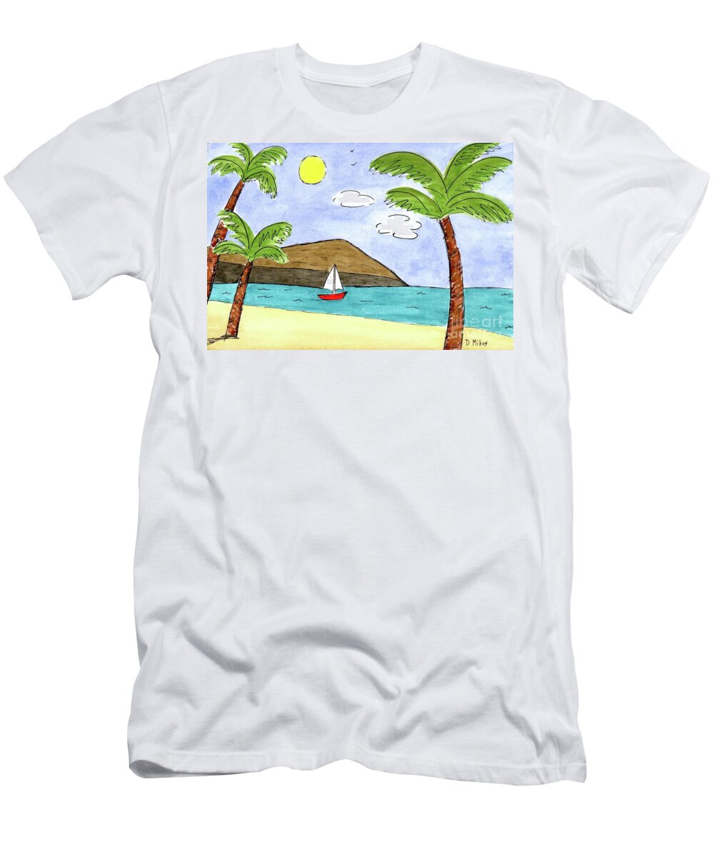 Hawaii Watercolor T-Shirt featuring the painting Dreaming of Hawaii by Donna Mibus