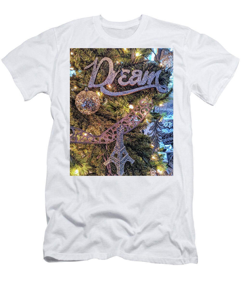 Tree T-Shirt featuring the photograph Dreaming of Paris for Christmas by Portia Olaughlin
