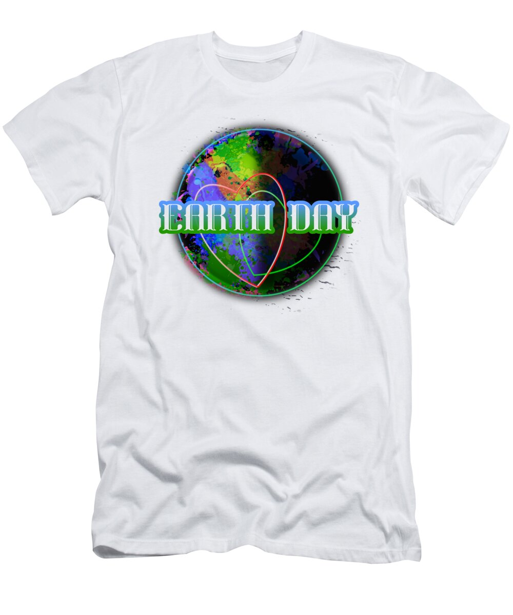 Earth Day T-Shirt featuring the digital art Earth Day April 22 Holidays Remembrances by Delynn Addams