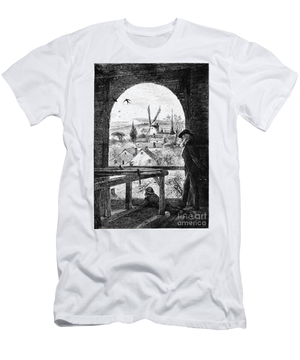 1872 T-Shirt featuring the drawing East Hampton, New York by Harry Fenn