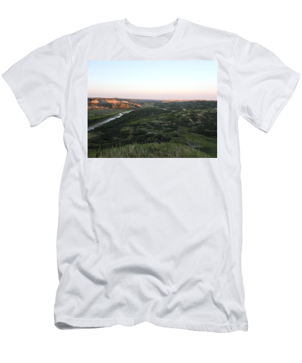 River T-Shirt featuring the photograph East on the Little Missouri River by Amanda R Wright