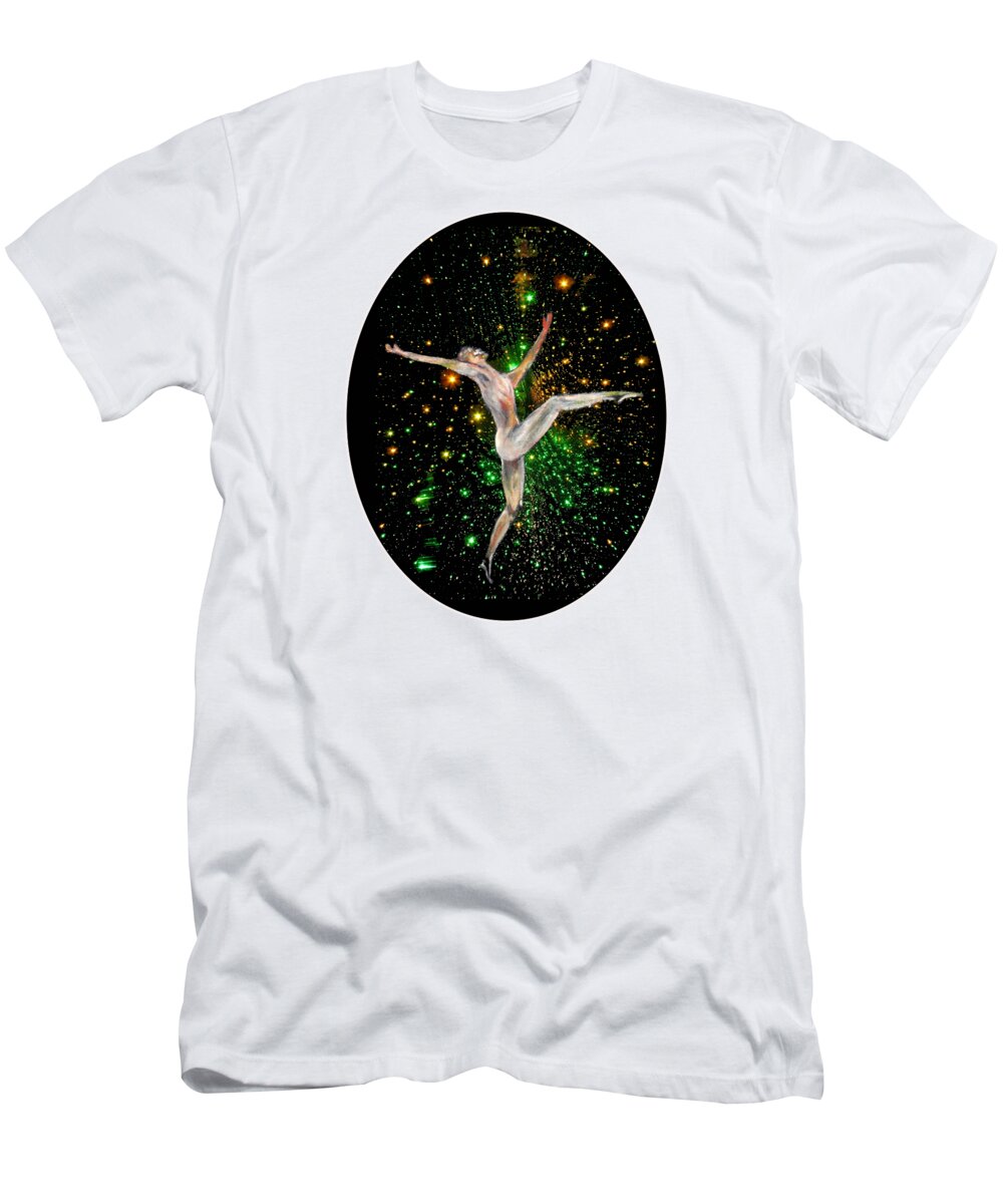 Dance T-Shirt featuring the painting Elation , Dance in the night by Tom Conway