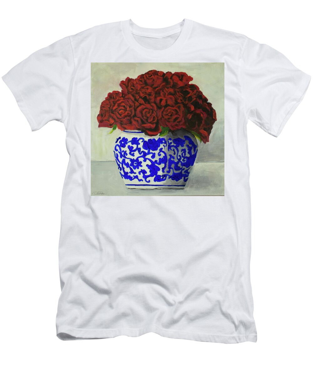 Still Life T-Shirt featuring the painting Elegant Presentation by Debbie Brown
