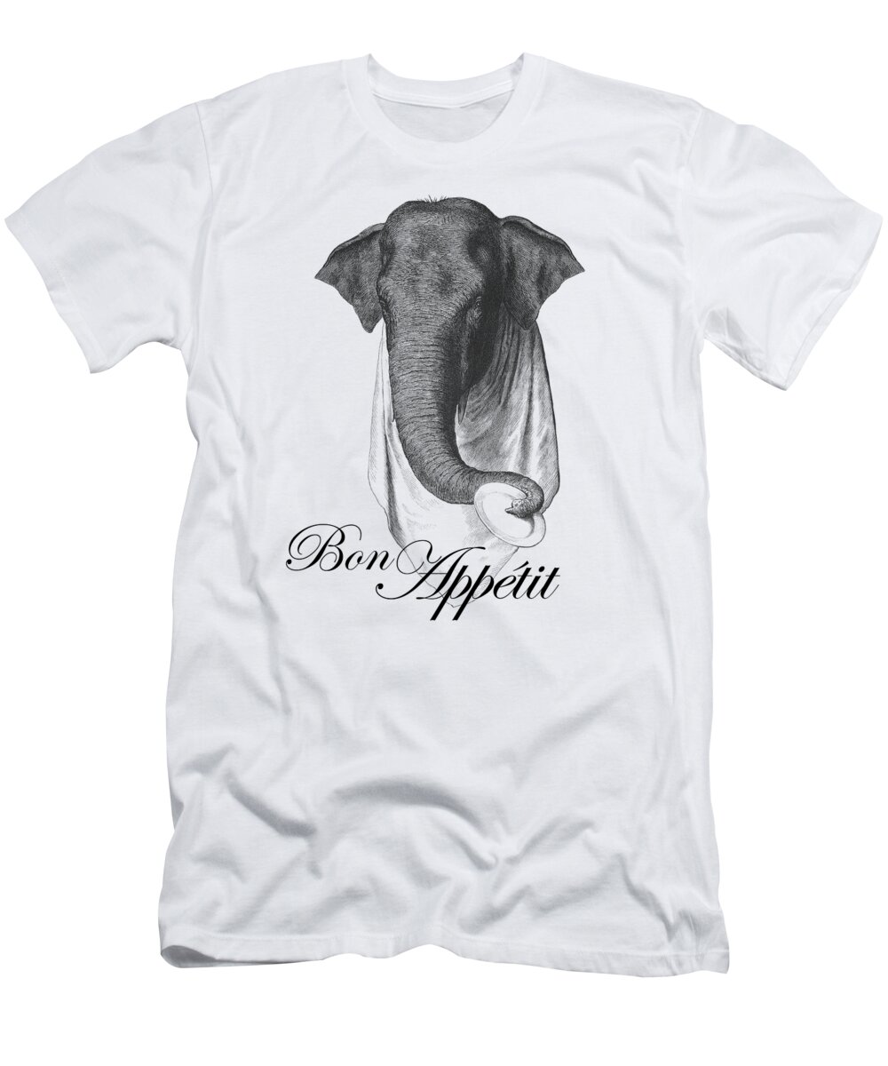 Elephant T-Shirt featuring the digital art Elephant Chef by Madame Memento
