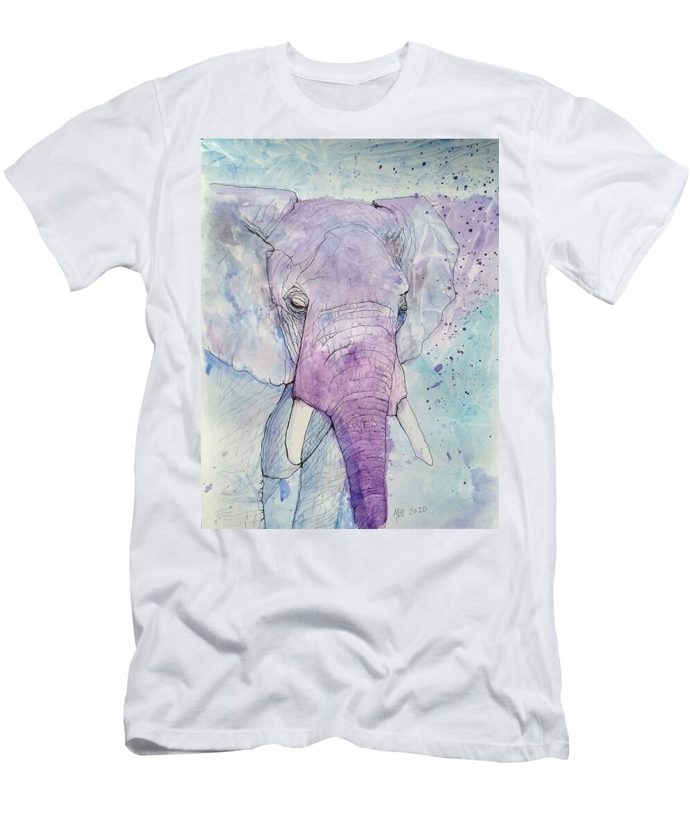 Elepant T-Shirt featuring the painting Elephant by Mindy Gibbs