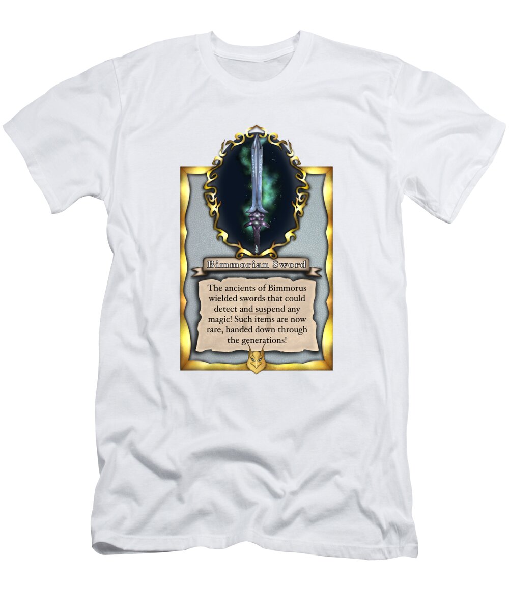 Hale T-Shirt featuring the digital art Enchanted Sword - Trading Card by JK Noble