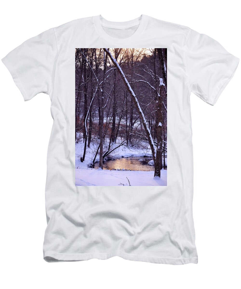 Landscape T-Shirt featuring the photograph Evening Glow on the Creek by Rick Hansen