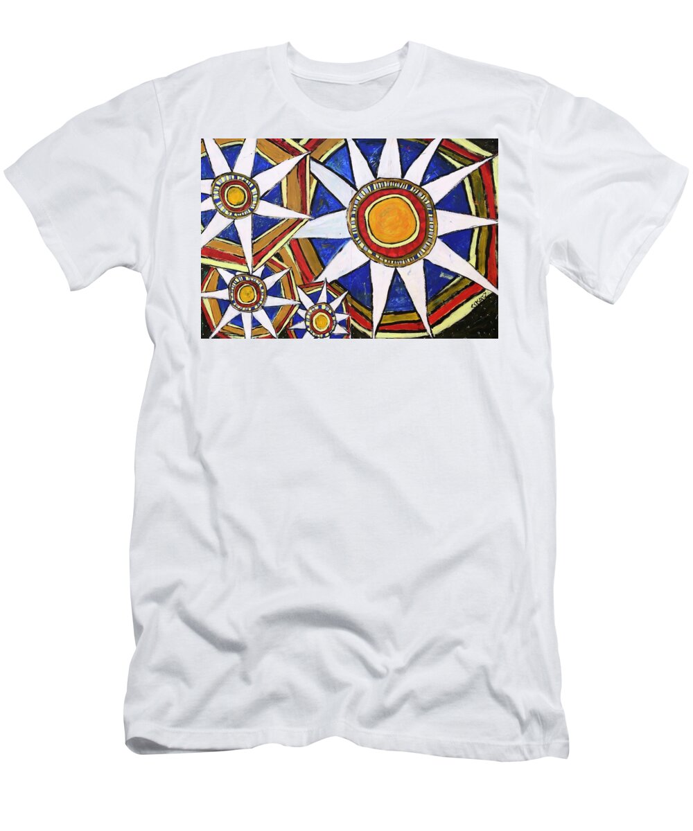 Red White And Blue T-Shirt featuring the painting Everybody Is a Star by Cyndie Katz