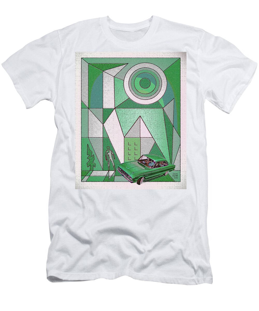 Falconer T-Shirt featuring the digital art Falconer / Green Falcon by David Squibb