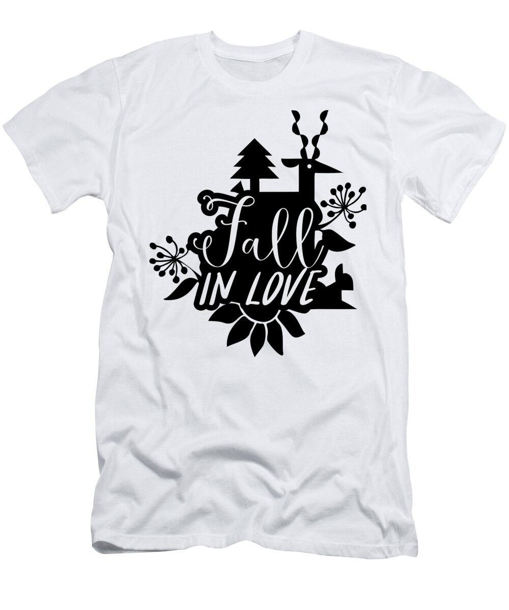 Autumn Season T-Shirt featuring the digital art Fall in Love Autumn Season Thanksgiving by Jacob Zelazny