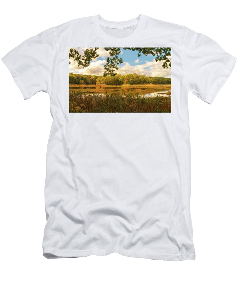 Fall T-Shirt featuring the photograph Fall in the Marshland by Marianne Campolongo