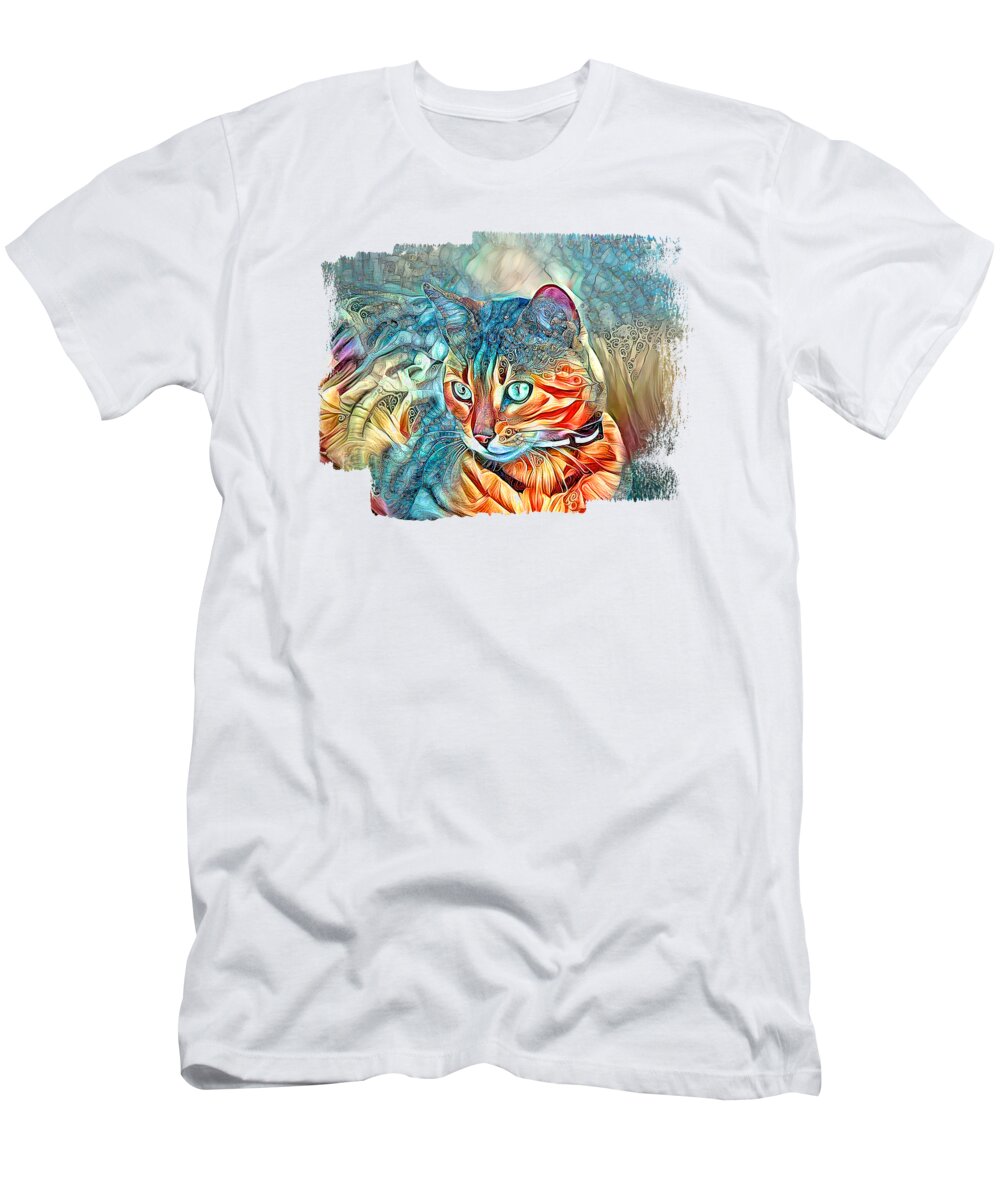 Bengal Cat T-Shirt featuring the digital art Fantasy Bengal Kitty by Elisabeth Lucas