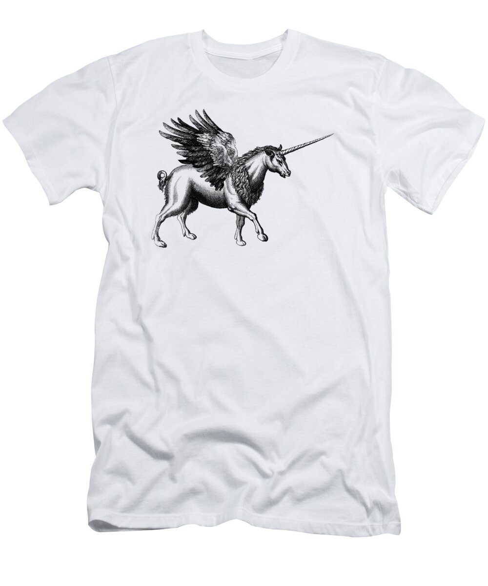 Unicorn T-Shirt featuring the digital art Fantasy Middle Ages Creature by Madame Memento