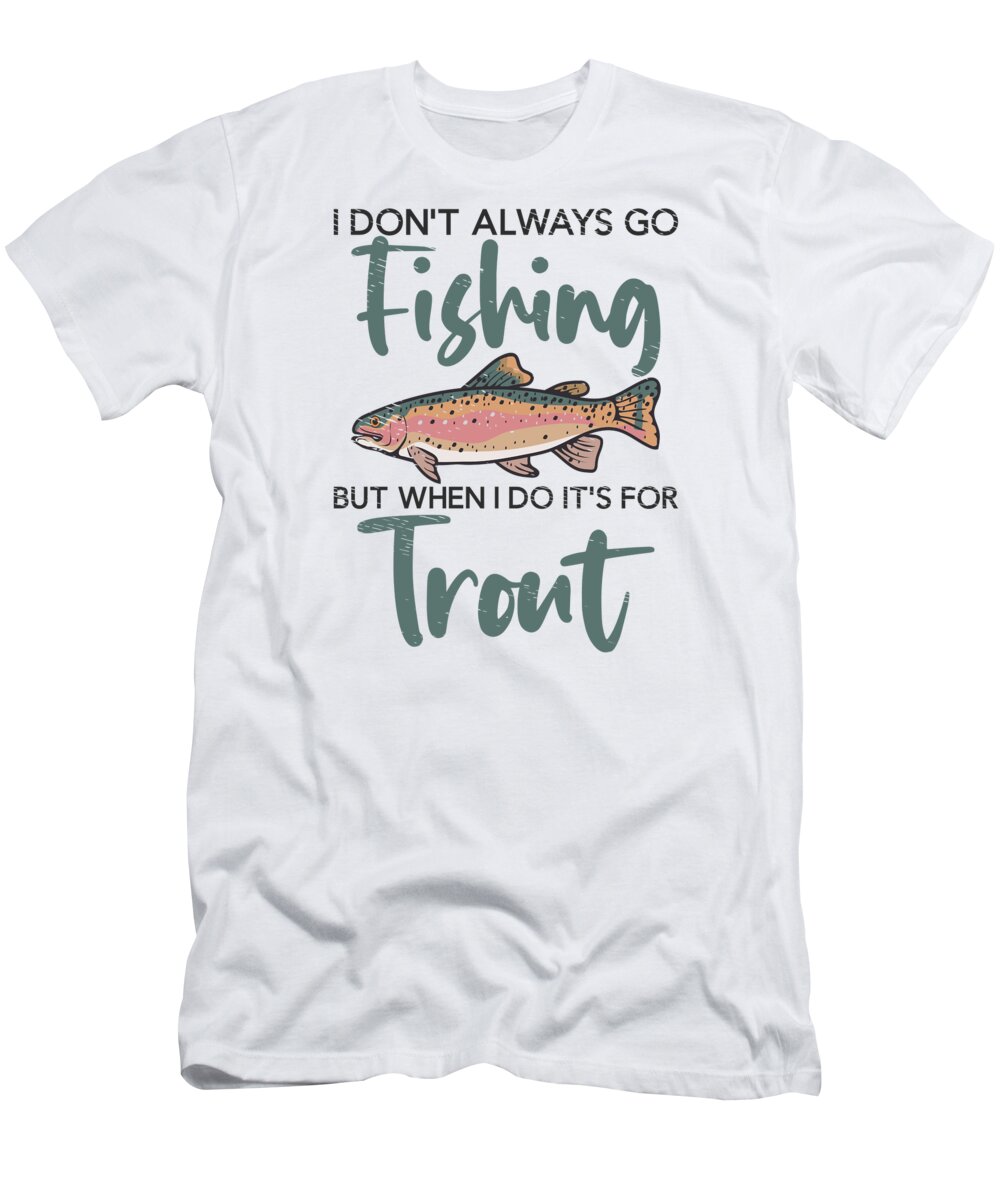 Trout Fishing T-Shirt featuring the digital art Fisher Angler Rainbow Trout Fishing Kayak fishing by Toms Tee Store