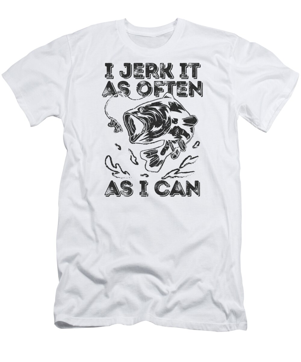 Fisherman T-Shirt featuring the digital art Fisherman Fishing Catching Fish Fisher by Toms Tee Store