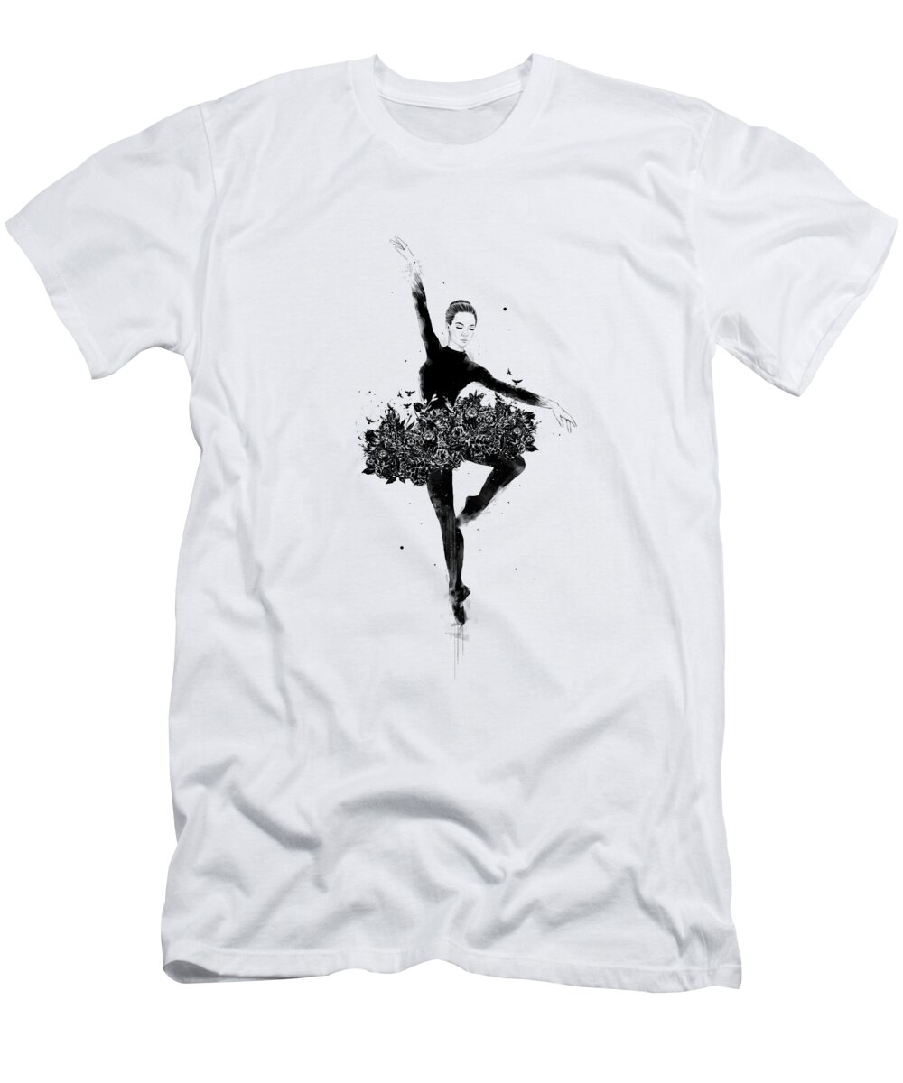 Ballet T-Shirt featuring the drawing Floral dance by Balazs Solti