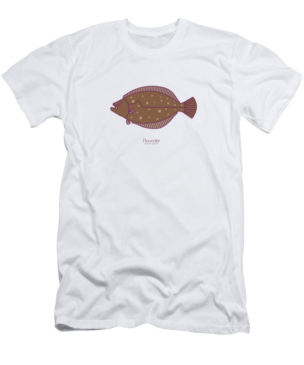 Flounder T-Shirt featuring the digital art Flounder by Kevin Putman