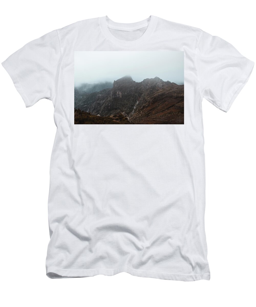 Pico Areiro T-Shirt featuring the photograph Foggy Madeira landscape by Vaclav Sonnek