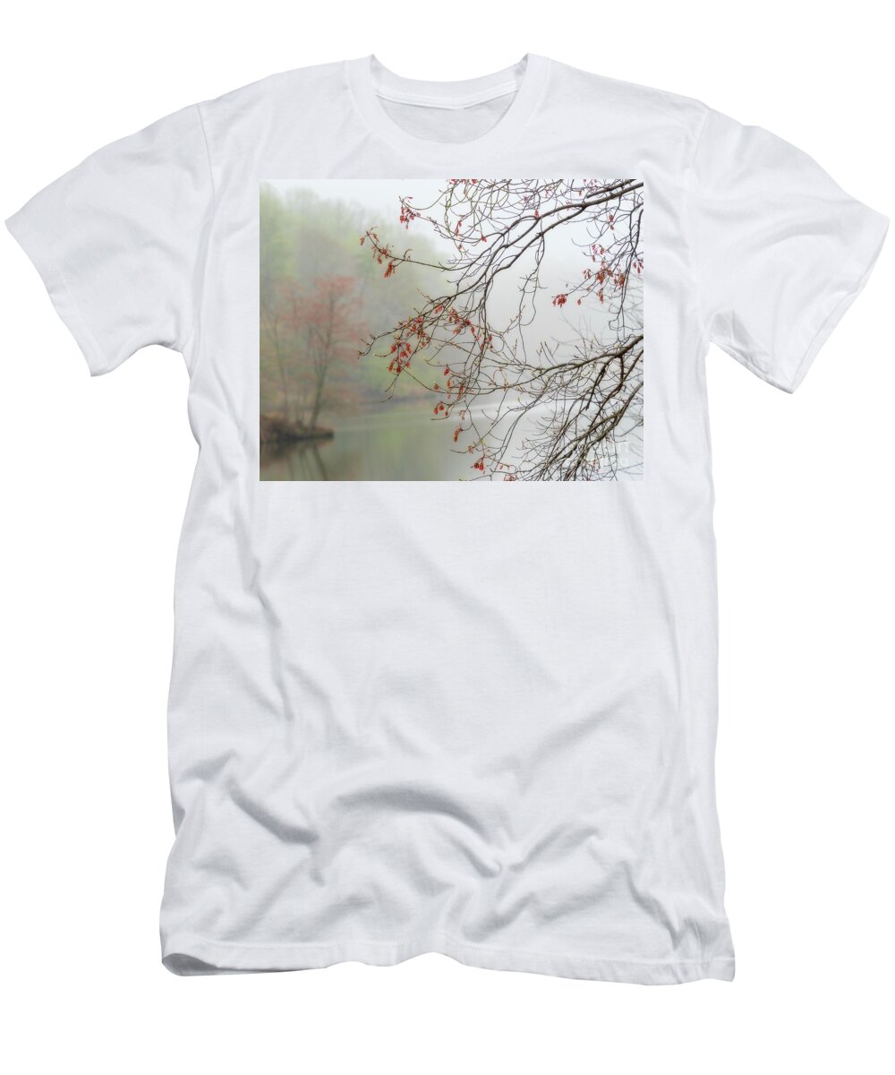 Landscape T-Shirt featuring the photograph Foggy spring has sprung by Izet Kapetanovic
