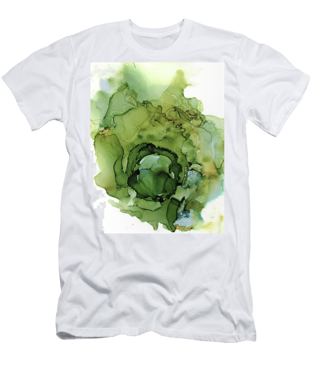 Alcohol Ink T-Shirt featuring the painting Fragile by Christy Sawyer