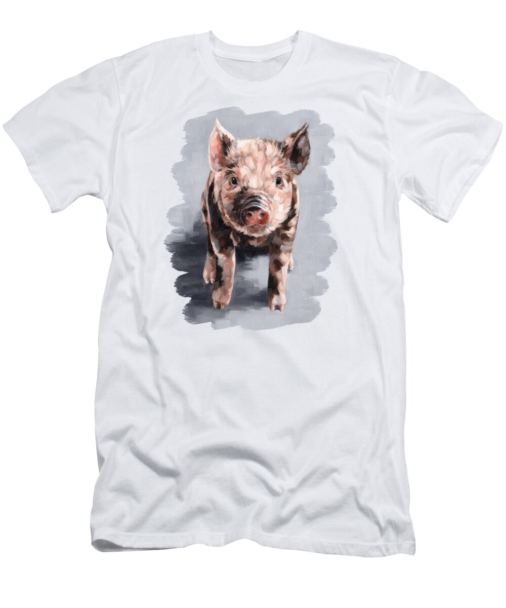 Piglet T-Shirt featuring the painting Frankie by Rachel Stribbling