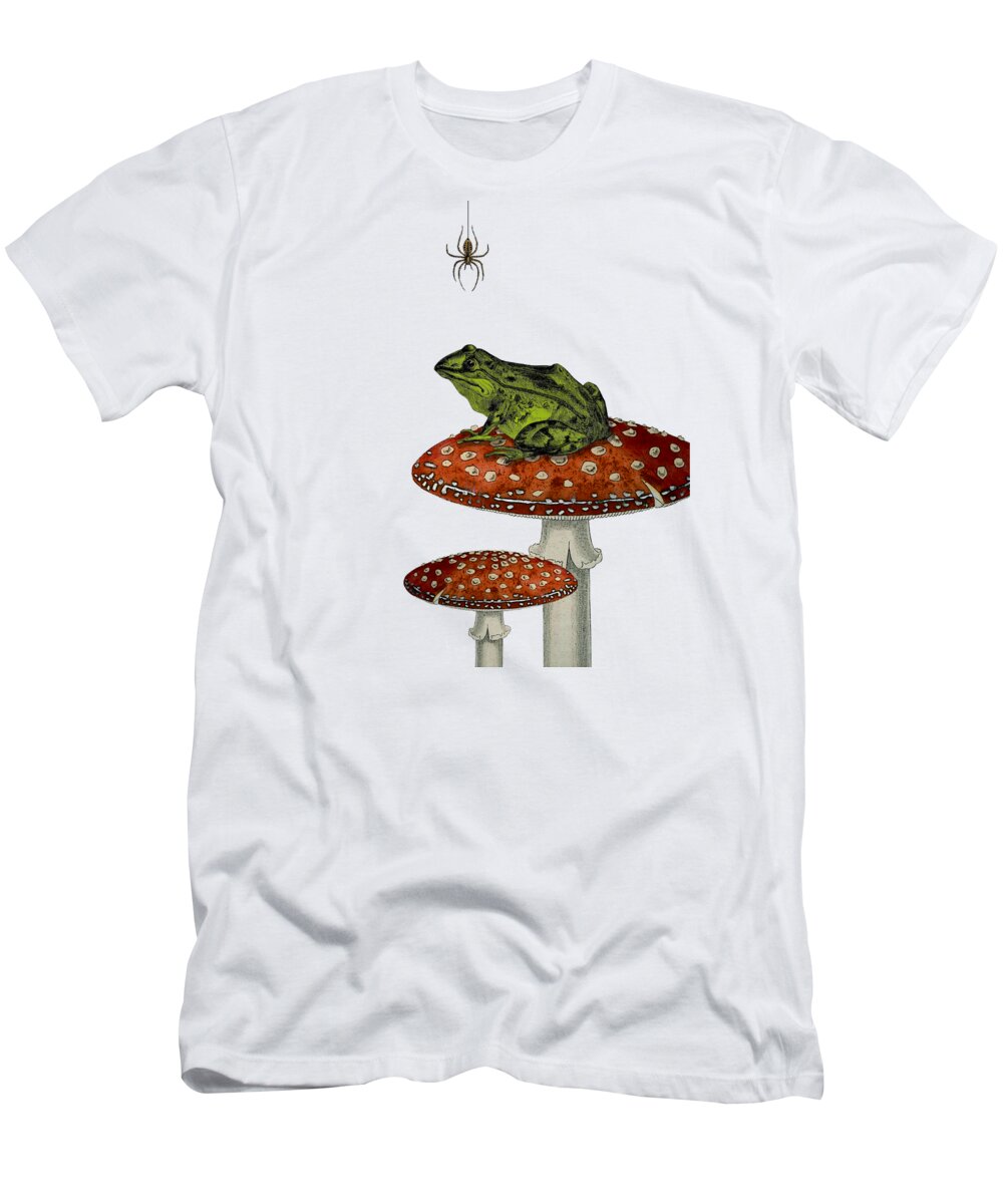 Frog T-Shirt featuring the digital art Frog and Spider by Madame Memento